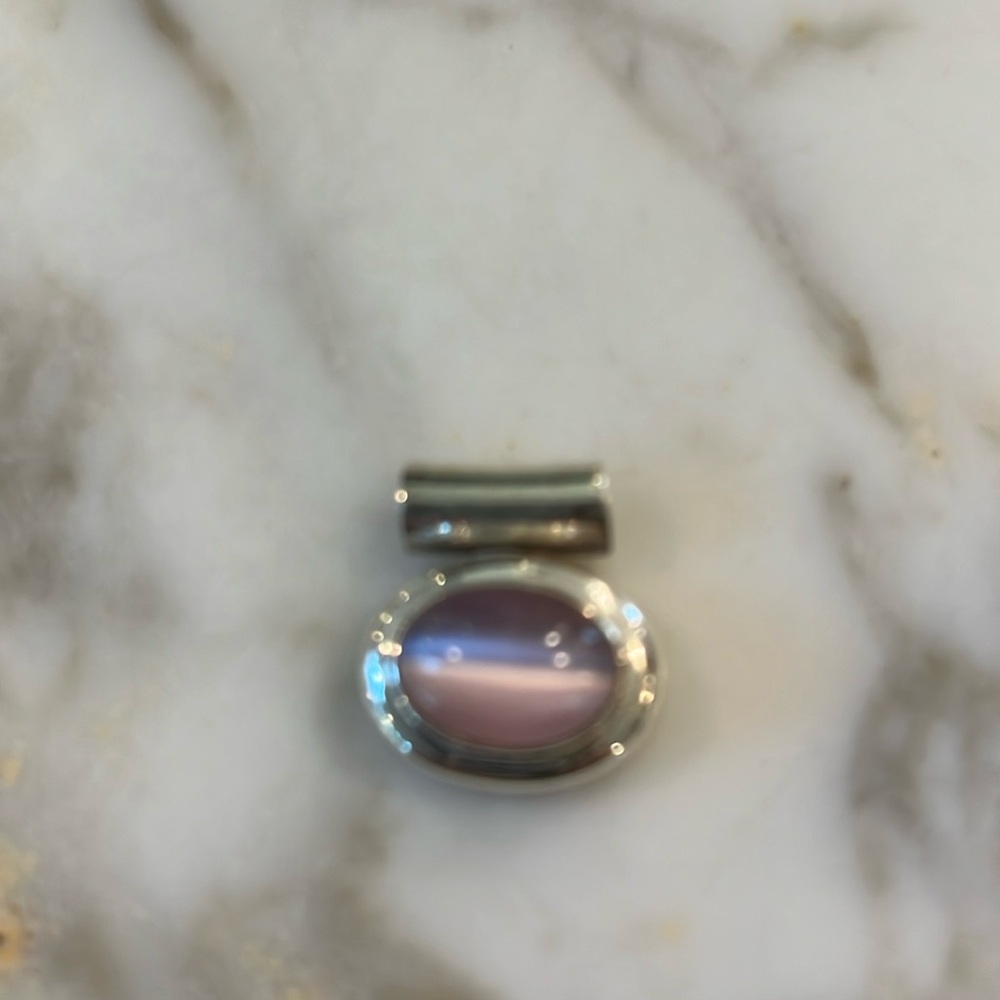 Pink and silver necklace slide